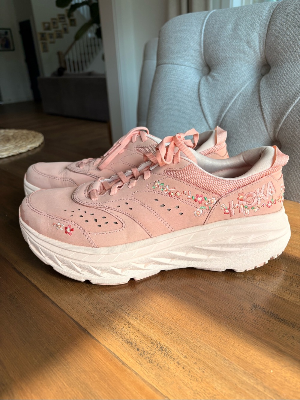 Hoka Women's Vibrant Bloom Bondi L Coral Sneakers
